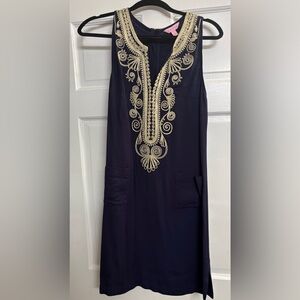 lilly pulitzer navy and gold dress The Flower Lilly Shirt main image 0